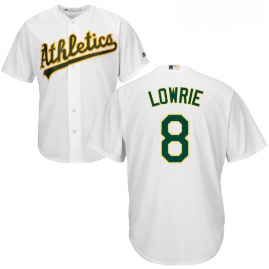 Youth Majestic Oakland Athletics 8 Jed Lowrie Replica White Home Cool Base MLB Jersey Youth Majestic Oakland Athletics 8 Jed Lowrie Replica White Home Cool Base MLB Jersey