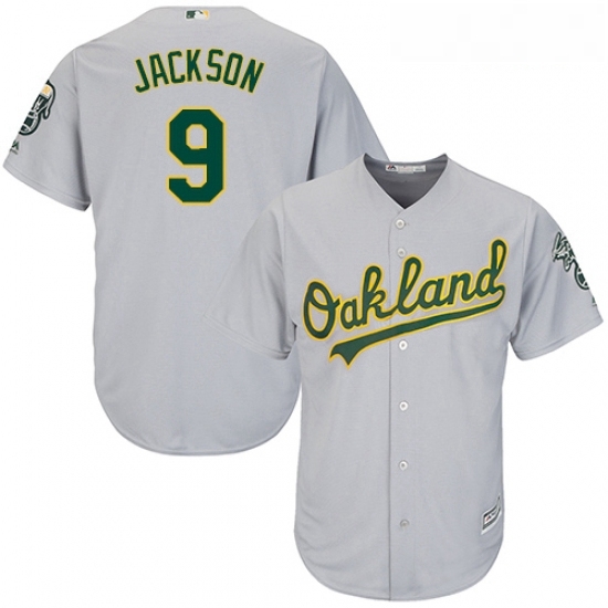 Youth Majestic Oakland Athletics 9 Reggie Jackson Replica Grey Road Cool Base MLB Jersey Youth Majestic Oakland Athletics 9 Reggie Jackson Replica Grey Road Cool Base MLB Jersey