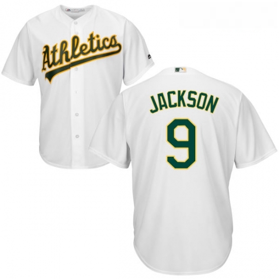 Youth Majestic Oakland Athletics 9 Reggie Jackson Replica White Home Cool Base MLB Jersey Youth Majestic Oakland Athletics 9 Reggie Jackson Replica White Home Cool Base MLB Jersey
