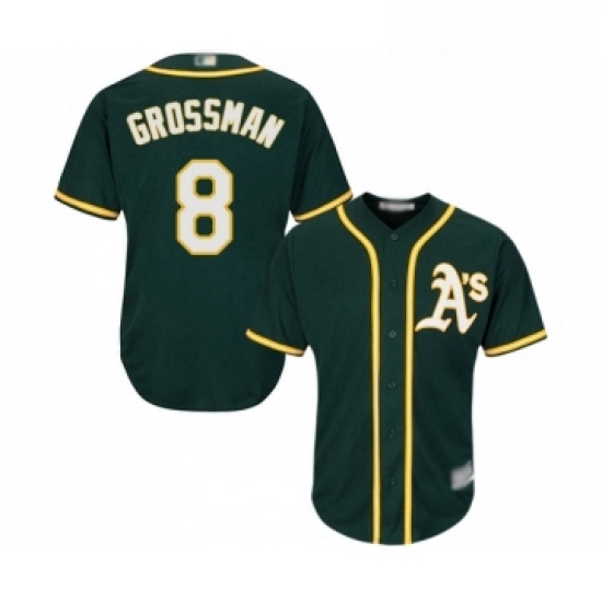 Youth Oakland Athletics 8 Robbie Grossman Replica Green Alternate 1 Cool Base Baseball Jersey 