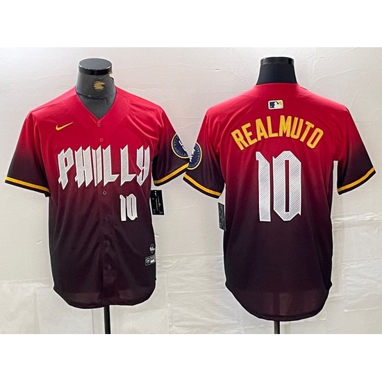 Men Philadelphia Phillies 10 J T Realmuto Red 2024 City Connect Limited Stitched Jersey 1 Men Philadelphia Phillies 10 J T Realmuto Red 2024 City Connect Limited Stitched Jersey 1