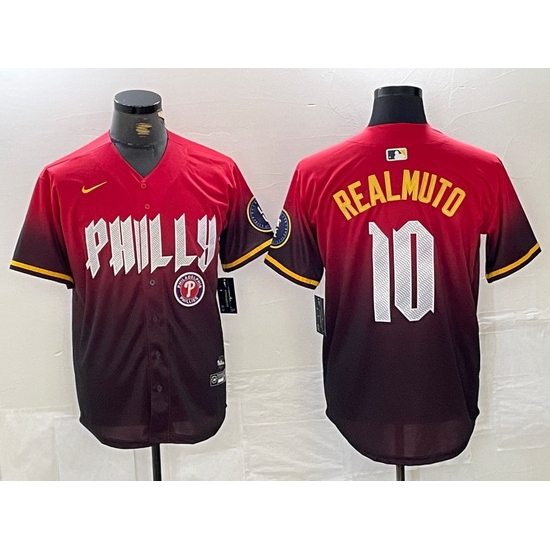 Men Philadelphia Phillies 10 J T Realmuto Red 2024 City Connect Limited Stitched Jersey 2 Men Philadelphia Phillies 10 J T Realmuto Red 2024 City Connect Limited Stitched Jersey 2