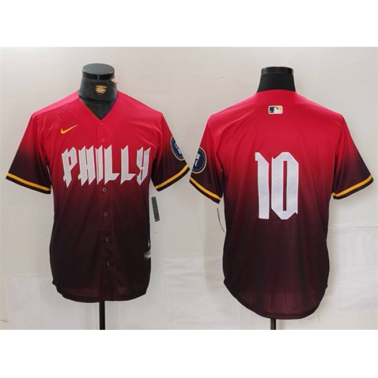 Men Philadelphia Phillies 10 J T Realmuto Red 2024 City Connect Limited Stitched Jersey Men Philadelphia Phillies 10 J T Realmuto Red 2024 City Connect Limited Stitched Jersey