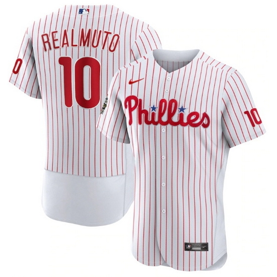 Men Philadelphia Phillies 10 J T Realmuto White 2022 World Series Flex Base Stitched Baseball Jersey Men Philadelphia Phillies 10 J T Realmuto White 2022 World Series Flex Base Stitched Baseball Jersey