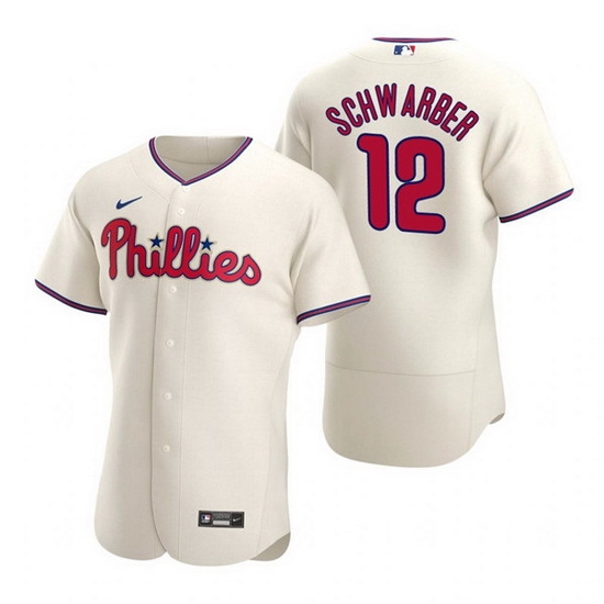 Men Philadelphia Phillies 12 Kyle Schwarber 2021 Cream Flex Base Stitched Baseball jersey Men Philadelphia Phillies 12 Kyle Schwarber 2021 Cream Flex Base Stitched Baseball jersey