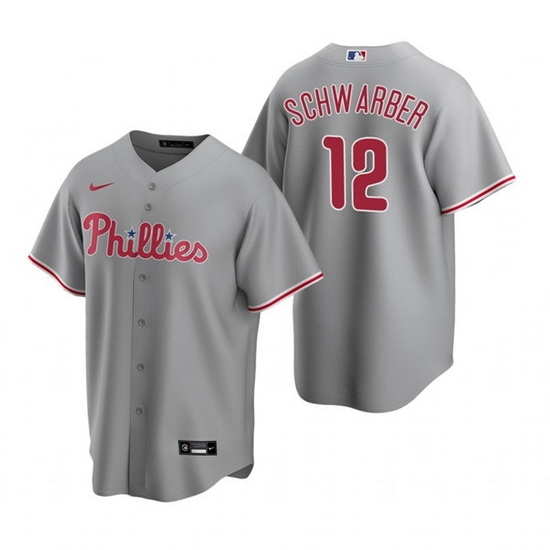 Men Philadelphia Phillies 12 Kyle Schwarber Grey Cool Base Stitched Jerse Men Philadelphia Phillies 12 Kyle Schwarber Grey Cool Base Stitched Jerse