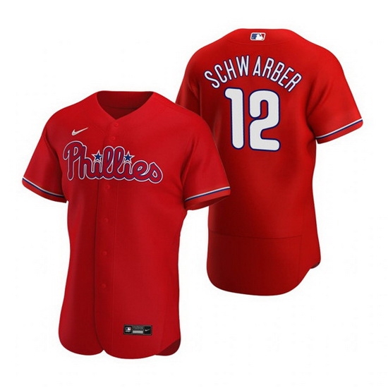 Men Philadelphia Phillies 12 Kyle Schwarber Red Flex Base Stitched Baseball jersey Men Philadelphia Phillies 12 Kyle Schwarber Red Flex Base Stitched Baseball jersey