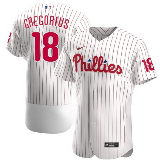 Men Philadelphia Phillies 18 Didi Gregorius White Flex Base Stitched Baseball jersey Men Philadelphia Phillies 18 Didi Gregorius White Flex Base Stitched Baseball jersey