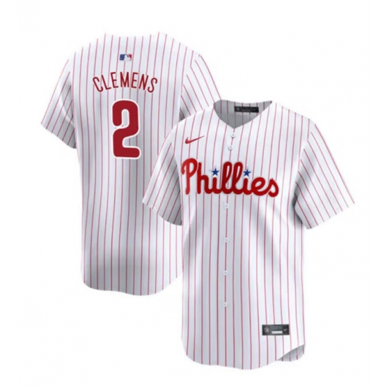 Men Philadelphia Phillies 2 Kody Clemens White Home Limited Stitched Jersey Men Philadelphia Phillies 2 Kody Clemens White Home Limited Stitched Jersey
