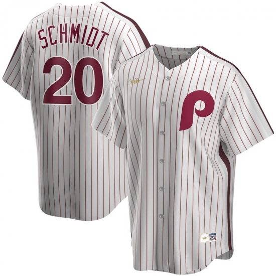 Men Philadelphia Phillies 20 Mike Schmidt Nike Home Cooperstown Collection Player MLB Jersey White Men Philadelphia Phillies 20 Mike Schmidt Nike Home Cooperstown Collection Player MLB Jersey White
