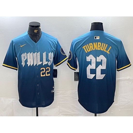 Men Philadelphia Phillies 22 Spencer Turnbull Blue 2024 City Connect Limited Stitched Jersey 2 Men Philadelphia Phillies 22 Spencer Turnbull Blue 2024 City Connect Limited Stitched Jersey 2