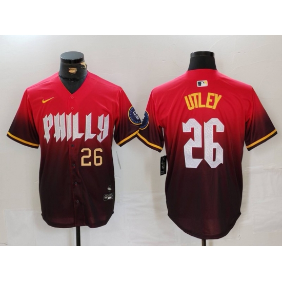 Men Philadelphia Phillies 26 Chase Utley Red 2024 City Connect Limited Stitched Jersey 2 Men Philadelphia Phillies 26 Chase Utley Red 2024 City Connect Limited Stitched Jersey 2