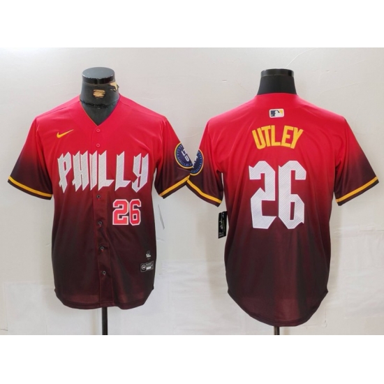 Men Philadelphia Phillies 26 Chase Utley Red 2024 City Connect Limited Stitched Jersey 3 Men Philadelphia Phillies 26 Chase Utley Red 2024 City Connect Limited Stitched Jersey 3