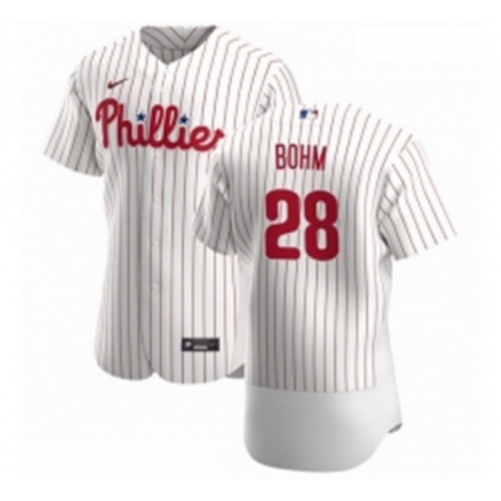 Men Philadelphia Phillies 28 Alec Bohm Men Nike White Home 2020 Authentic Player MLB Jersey Men Philadelphia Phillies 28 Alec Bohm Men Nike White Home 2020 Authentic Player MLB Jersey