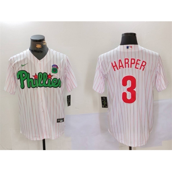 Men Philadelphia Phillies 3 Bryce Harper White Green Cool Base Stitched Jersey Men Philadelphia Phillies 3 Bryce Harper White Green Cool Base Stitched Jersey