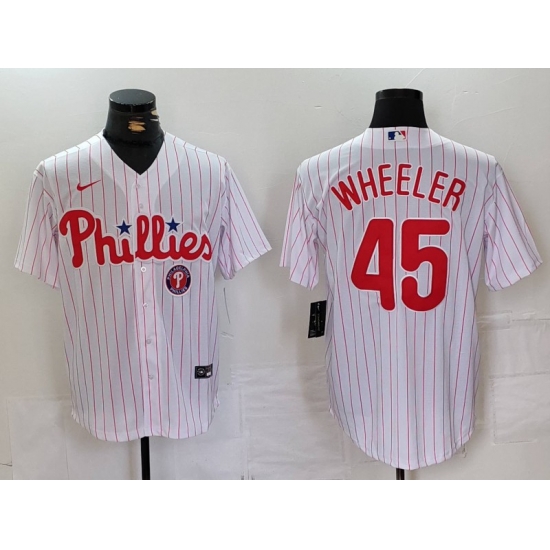 Men Philadelphia Phillies 45 Zack Wheeler White Cool Base Stitched Jersey 1 Men Philadelphia Phillies 45 Zack Wheeler White Cool Base Stitched Jersey 1