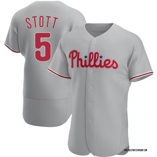 Men Philadelphia Phillies 5 Bryson Stott Gray Flexbase Stitched Jersey Men Philadelphia Phillies 5 Bryson Stott Gray Flexbase Stitched Jersey