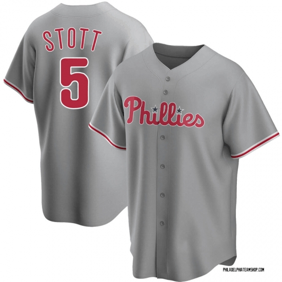 Men Philadelphia Phillies 5 Bryson Stott Grey Cool Base Stitched Jersey Men Philadelphia Phillies 5 Bryson Stott Grey Cool Base Stitched Jersey