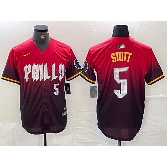 Men Philadelphia Phillies 5 Bryson Stott Red 2024 City Connect Limited Stitched Jersey 1 Men Philadelphia Phillies 5 Bryson Stott Red 2024 City Connect Limited Stitched Jersey 1