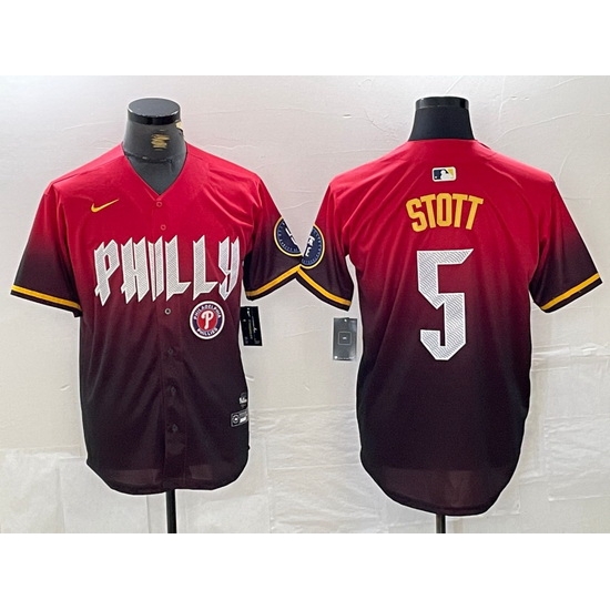 Men Philadelphia Phillies 5 Bryson Stott Red 2024 City Connect Limited Stitched Jersey Men Philadelphia Phillies 5 Bryson Stott Red 2024 City Connect Limited Stitched Jersey