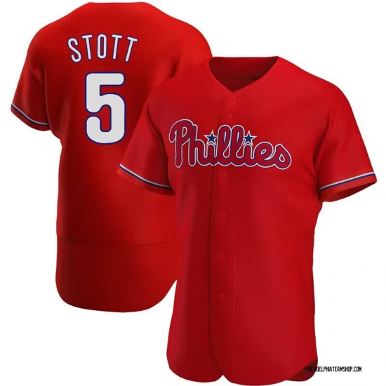 Men Philadelphia Phillies 5 Bryson Stott Red Flexbase Stitched Jersey Men Philadelphia Phillies 5 Bryson Stott Red Flexbase Stitched Jersey