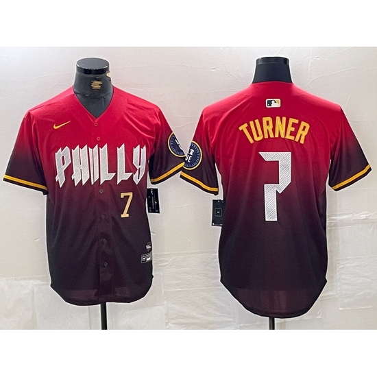 Men Philadelphia Phillies 7 Trea Turner Red 2024 City Connect Limited Stitched Jersey Men Philadelphia Phillies 7 Trea Turner Red 2024 City Connect Limited Stitched Jersey