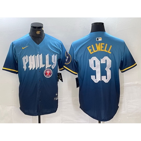 Men Philadelphia Phillies 93 Jason Elwell Blue 2024 City Connect Limited Stitched Jersey 1 Men Philadelphia Phillies 93 Jason Elwell Blue 2024 City Connect Limited Stitched Jersey 1