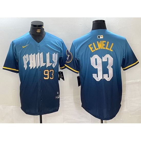 Men Philadelphia Phillies 93 Jason Elwell Blue 2024 City Connect Limited Stitched Jersey 9 Men Philadelphia Phillies 93 Jason Elwell Blue 2024 City Connect Limited Stitched Jersey 9