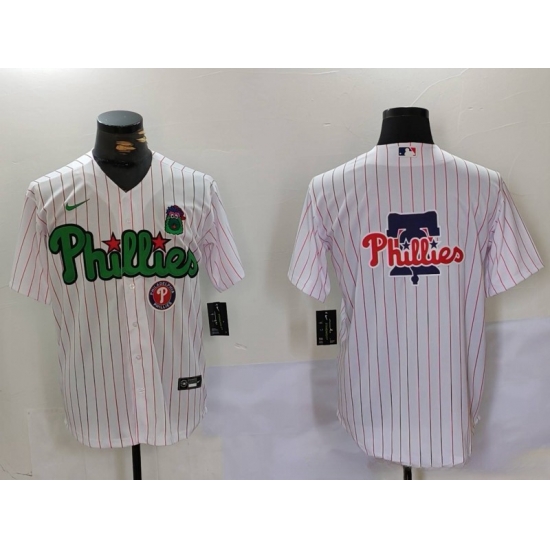 Men Philadelphia Phillies Big Logo White Stitched Jersey 1 Men Philadelphia Phillies Big Logo White Stitched Jersey 1