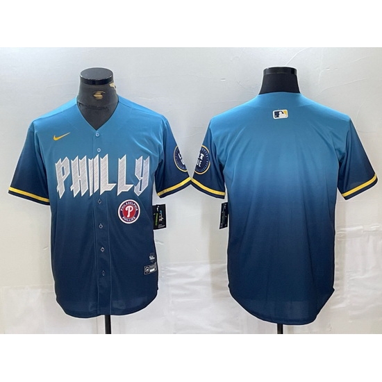 Men Philadelphia Phillies Blank Blue 2024 City Connect Limited Stitched Jersey 5 Men Philadelphia Phillies Blank Blue 2024 City Connect Limited Stitched Jersey 5