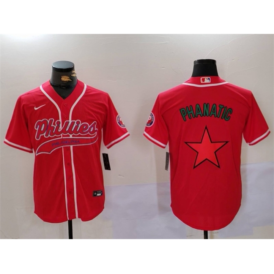 Men Philadelphia Phillies Phanatic Red Cool Base Stitched Jersey Men Philadelphia Phillies Phanatic Red Cool Base Stitched Jersey