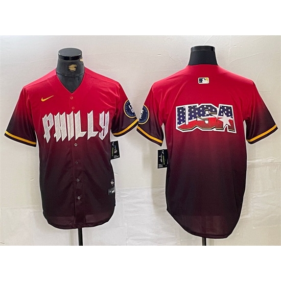 Men Philadelphia Phillies Red Team Big Logo 2024 City Connect Limited Stitched Baseball Jersey Men Philadelphia Phillies Red Team Big Logo 2024 City Connect Limited Stitched Baseball Jersey