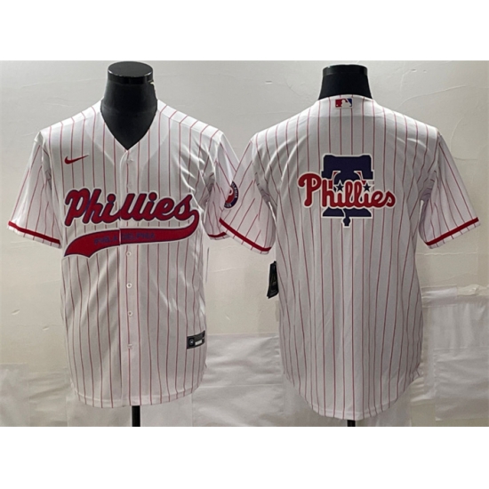 Men Philadelphia Phillies White Team Big Logo Cool Base Stitched Baseball Jersey Men Philadelphia Phillies White Team Big Logo Cool Base Stitched Baseball Jersey