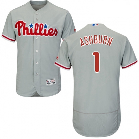 Mens Majestic Philadelphia Phillies 1 Richie Ashburn Grey Road Flex Base Authentic Collection MLB Jersey Mens Majestic Philadelphia Phillies 1 Richie Ashburn Grey Road Flex Base Authentic Collection MLB Jersey