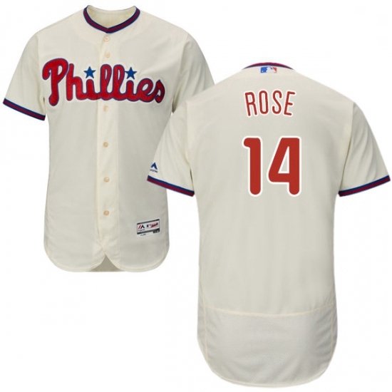 Mens Majestic Philadelphia Phillies 14 Pete Rose Cream Alternate Flex Base Authentic Collection MLB Jersey Mens Majestic Philadelphia Phillies 14 Pete Rose Cream Alternate Flex Base Authentic Collection MLB Jersey