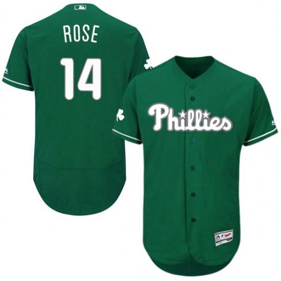 Mens Majestic Philadelphia Phillies 14 Pete Rose Green Celtic Flexbase Authentic Collection MLB Jersey Mens Majestic Philadelphia Phillies 14 Pete Rose Green Celtic Flexbase Authentic Collection MLB Jersey