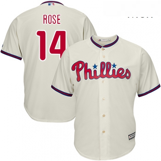 Mens Majestic Philadelphia Phillies 14 Pete Rose Replica Cream Alternate Cool Base MLB Jersey Mens Majestic Philadelphia Phillies 14 Pete Rose Replica Cream Alternate Cool Base MLB Jersey
