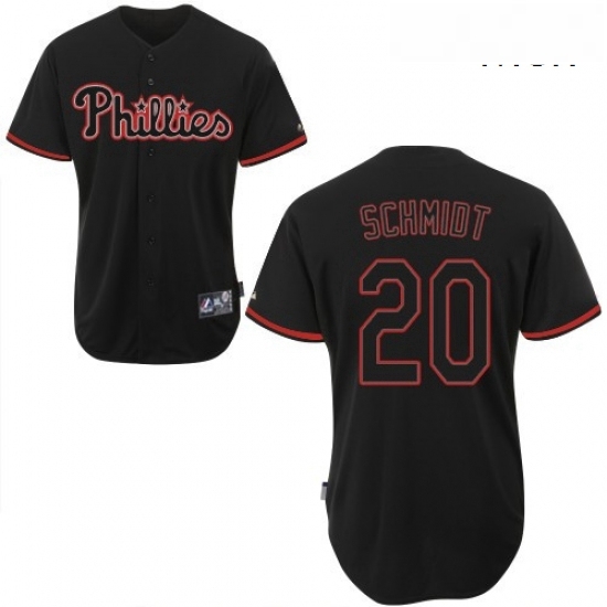 Mens Majestic Philadelphia Phillies 20 Mike Schmidt Authentic Black Fashion MLB Jersey Mens Majestic Philadelphia Phillies 20 Mike Schmidt Authentic Black Fashion MLB Jersey
