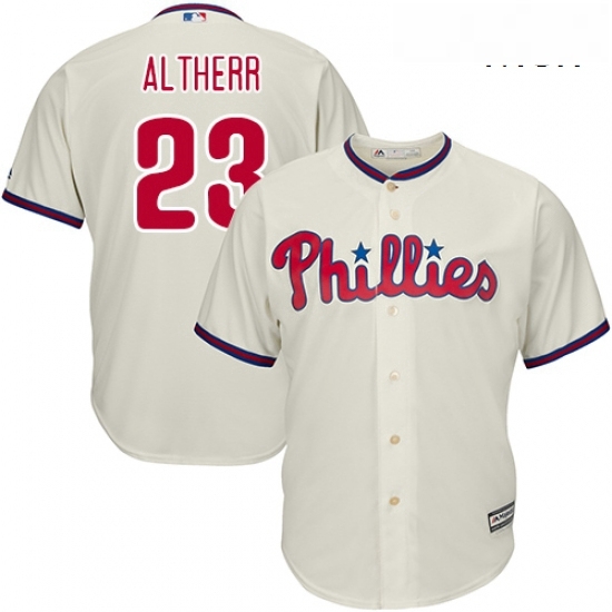 Mens Majestic Philadelphia Phillies 23 Aaron Altherr Replica Cream Alternate Cool Base MLB Jersey Mens Majestic Philadelphia Phillies 23 Aaron Altherr Replica Cream Alternate Cool Base MLB Jersey