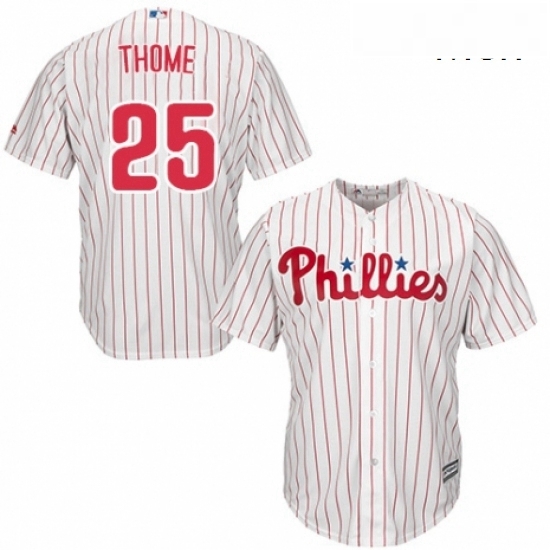 Mens Majestic Philadelphia Phillies 25 Jim Thome Replica WhiteRed Strip Home Cool Base MLB Jersey Mens Majestic Philadelphia Phillies 25 Jim Thome Replica WhiteRed Strip Home Cool Base MLB Jersey