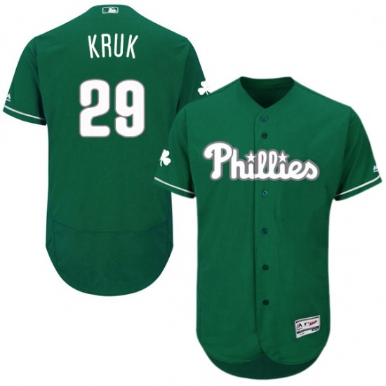 Mens Majestic Philadelphia Phillies 29 John Kruk Green Celtic Flexbase Authentic Collection MLB Jersey Mens Majestic Philadelphia Phillies 29 John Kruk Green Celtic Flexbase Authentic Collection MLB Jersey