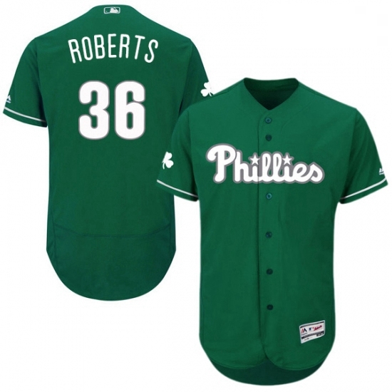 Mens Majestic Philadelphia Phillies 36 Robin Roberts Green Celtic Flexbase Authentic Collection MLB Jersey Mens Majestic Philadelphia Phillies 36 Robin Roberts Green Celtic Flexbase Authentic Collection MLB Jersey
