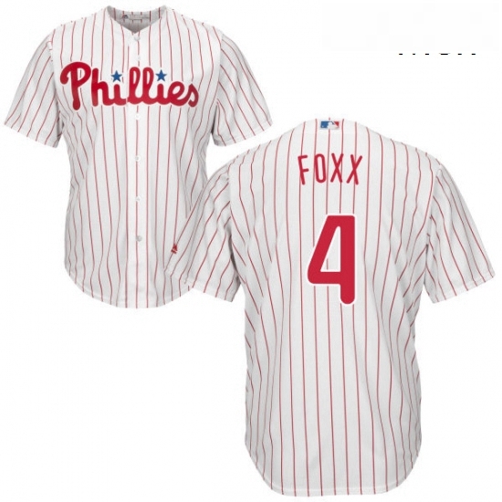 Mens Majestic Philadelphia Phillies 4 Jimmy Foxx Replica WhiteRed Strip Home Cool Base MLB Jersey Mens Majestic Philadelphia Phillies 4 Jimmy Foxx Replica WhiteRed Strip Home Cool Base MLB Jersey