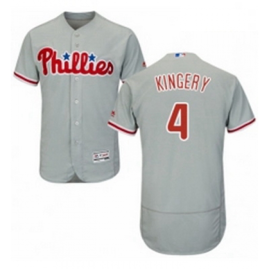 Mens Majestic Philadelphia Phillies 4 Scott Kingery Grey Road Flex Base Authentic Collection MLB Jersey Mens Majestic Philadelphia Phillies 4 Scott Kingery Grey Road Flex Base Authentic Collection MLB Jersey