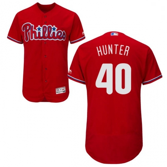 Mens Majestic Philadelphia Phillies 40 Tommy Hunter Red Alternate Flex Base Authentic Collection MLB Jersey Mens Majestic Philadelphia Phillies 40 Tommy Hunter Red Alternate Flex Base Authentic Collection MLB Jersey