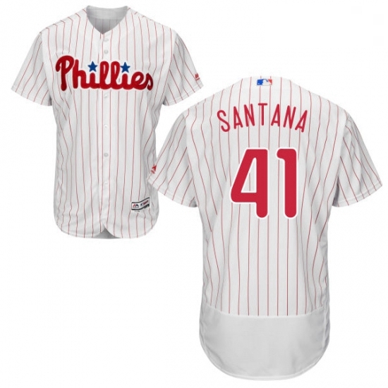Mens Majestic Philadelphia Phillies 41 Carlos Santana White Home Flex Base Authentic Collection MLB Jersey Mens Majestic Philadelphia Phillies 41 Carlos Santana White Home Flex Base Authentic Collection MLB Jersey