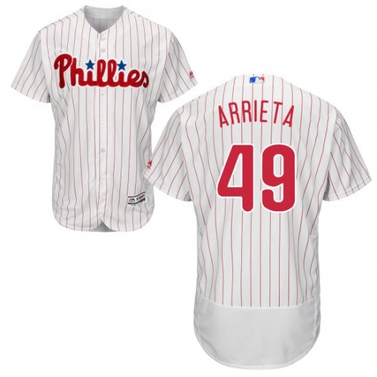 Mens Majestic Philadelphia Phillies 49 Jake Arrieta White Home Flex Base Authentic Collection MLB Jersey Mens Majestic Philadelphia Phillies 49 Jake Arrieta White Home Flex Base Authentic Collection MLB Jersey