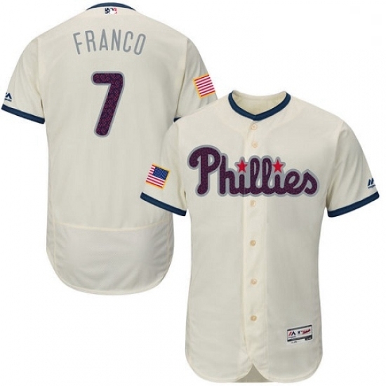 Mens Majestic Philadelphia Phillies 7 Maikel Franco Cream Fashion Stars Stripes Flex Base MLB Jersey Mens Majestic Philadelphia Phillies 7 Maikel Franco Cream Fashion Stars Stripes Flex Base MLB Jersey