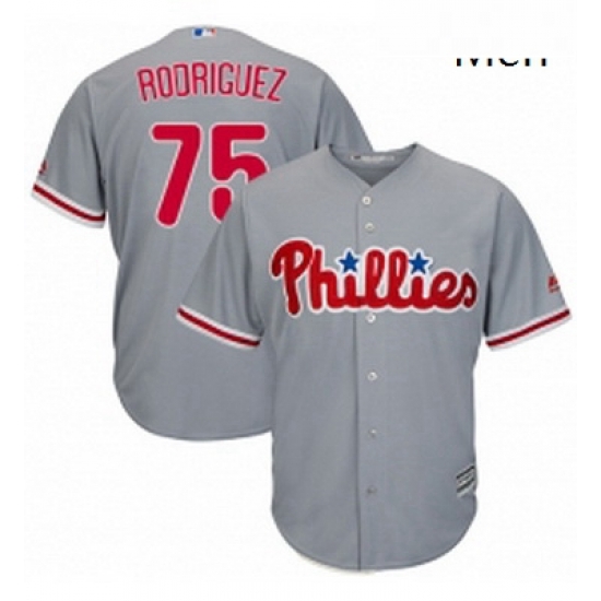 Mens Majestic Philadelphia Phillies 75 Francisco Rodriguez Replica Grey Road Cool Base MLB Jersey Mens Majestic Philadelphia Phillies 75 Francisco Rodriguez Replica Grey Road Cool Base MLB Jersey