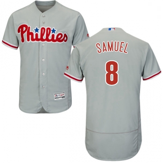 Mens Majestic Philadelphia Phillies 8 Juan Samuel Grey Road Flex Base Authentic Collection MLB Jersey Mens Majestic Philadelphia Phillies 8 Juan Samuel Grey Road Flex Base Authentic Collection MLB Jersey